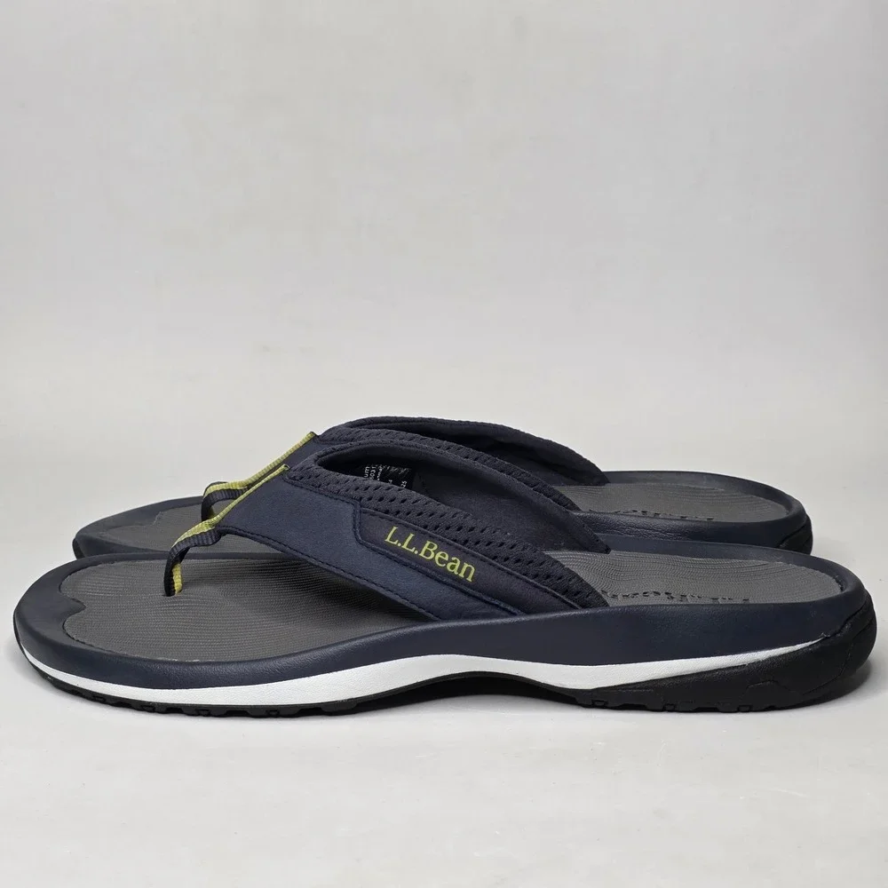 LL Bean Vertigrip Sandals Men's Size 12 Flip Flops Navy Blue Sport Slip On Thong